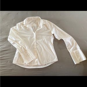 Banana Republic Strerch White Button Down Blouse 12